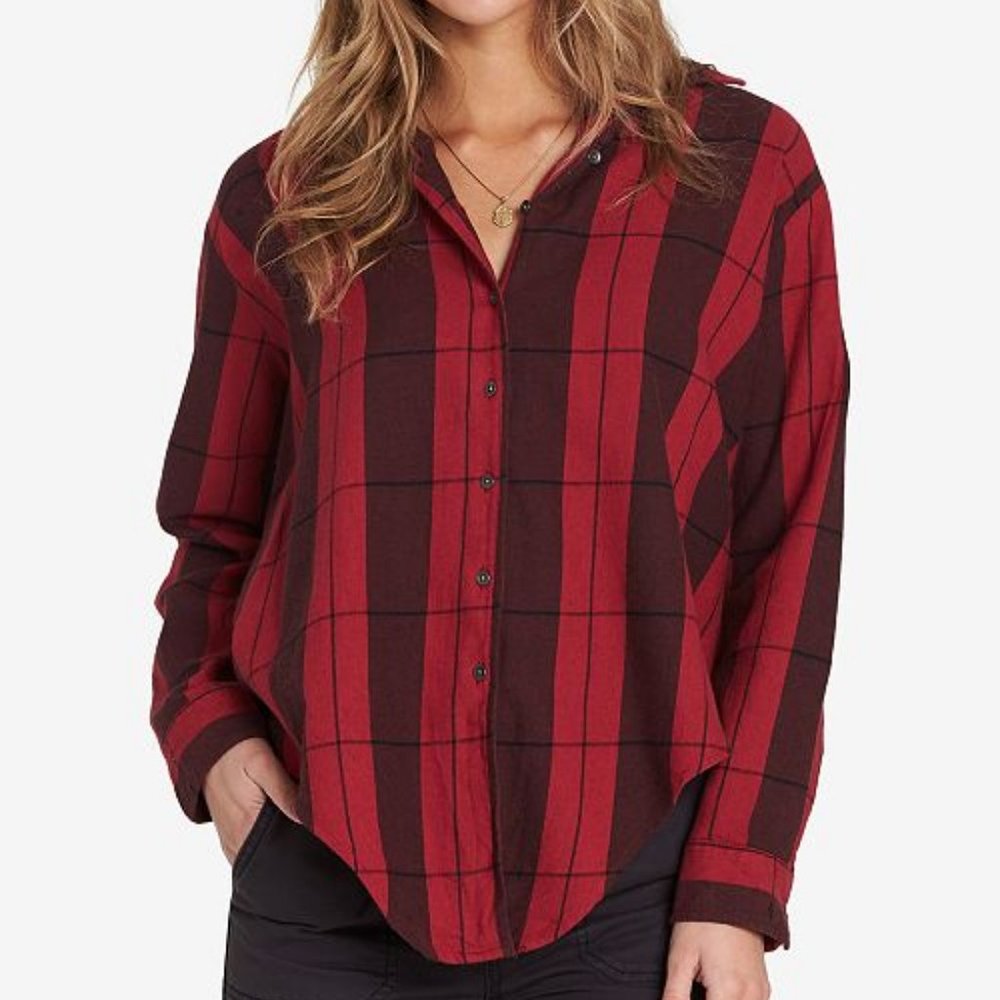 Billabong Juniors' Cozy Down Plaid Shirt SMALL